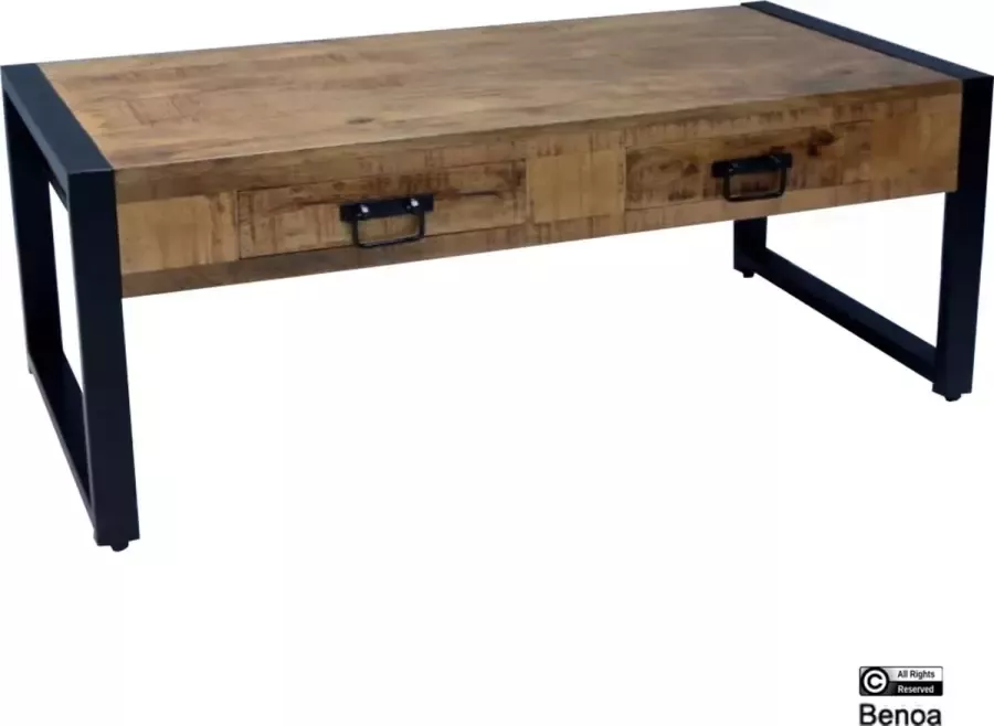 Benoa Salontafel industrieel britt Mangohout Mango naturel 120 x 60 x 45(h) cm Top kwaliteit