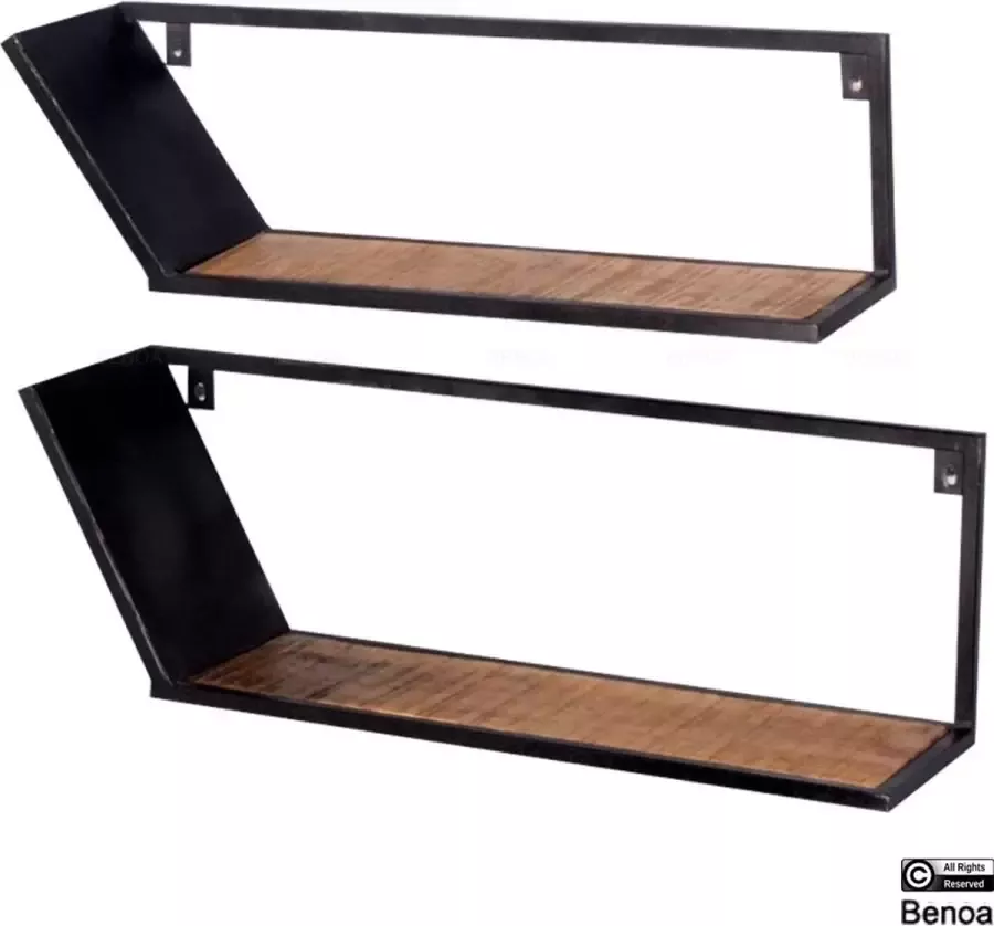 Benoa Wandrek Mango hout Set van 2 Asymmetrisch Homelounge - Foto 2