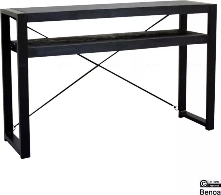 Benoa Sidetable Britt Zwart – Mangohout en metaal Met onderplank 120 cm - Foto 2