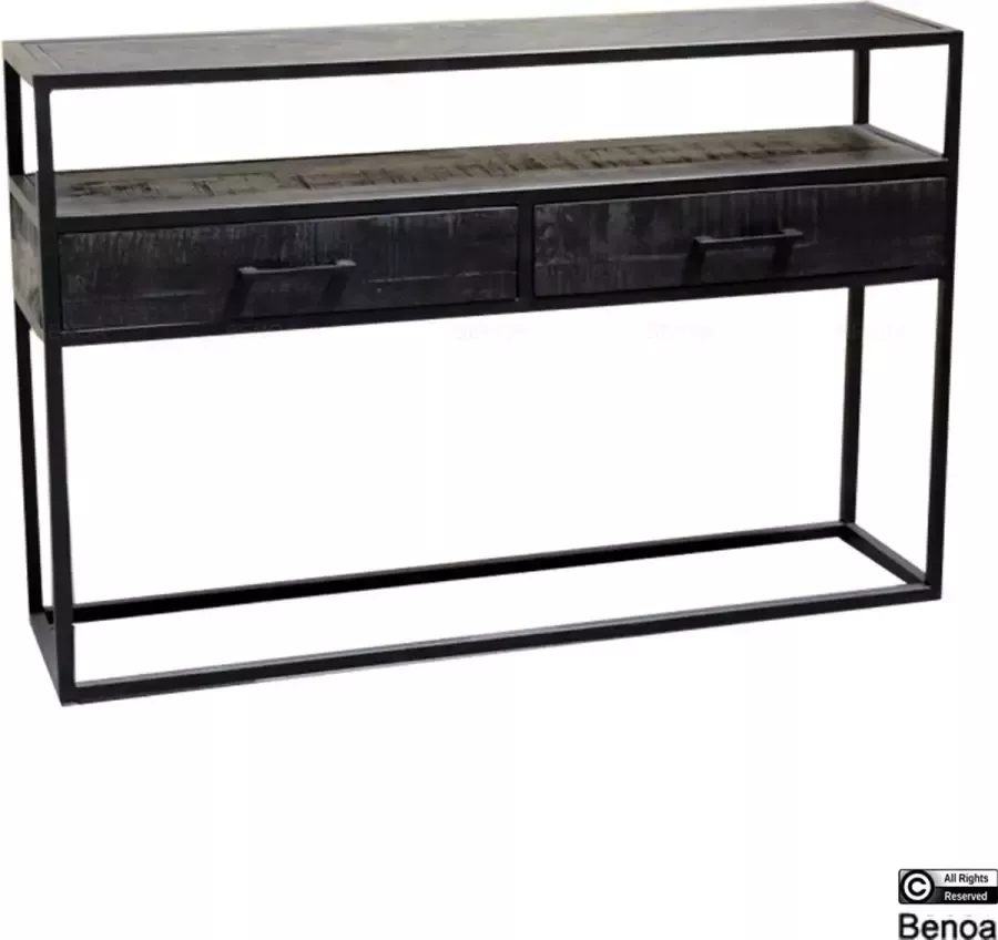 Benoa Jax 3 Drawer Console Table Black 140 - Foto 1