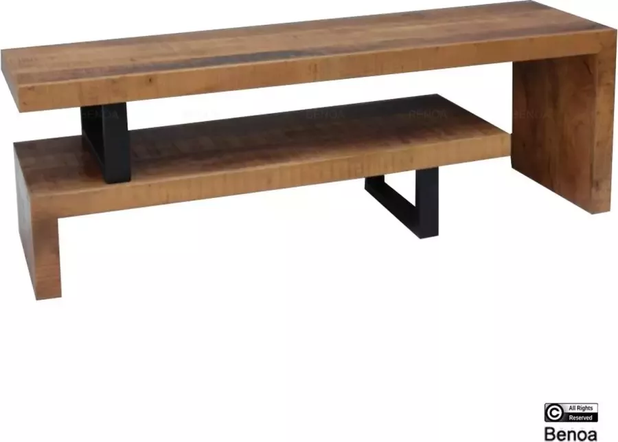 Benoa Uitschuifbaar TV meubel Brandy mangohout 140 tot 210 cm Industrieel Design
