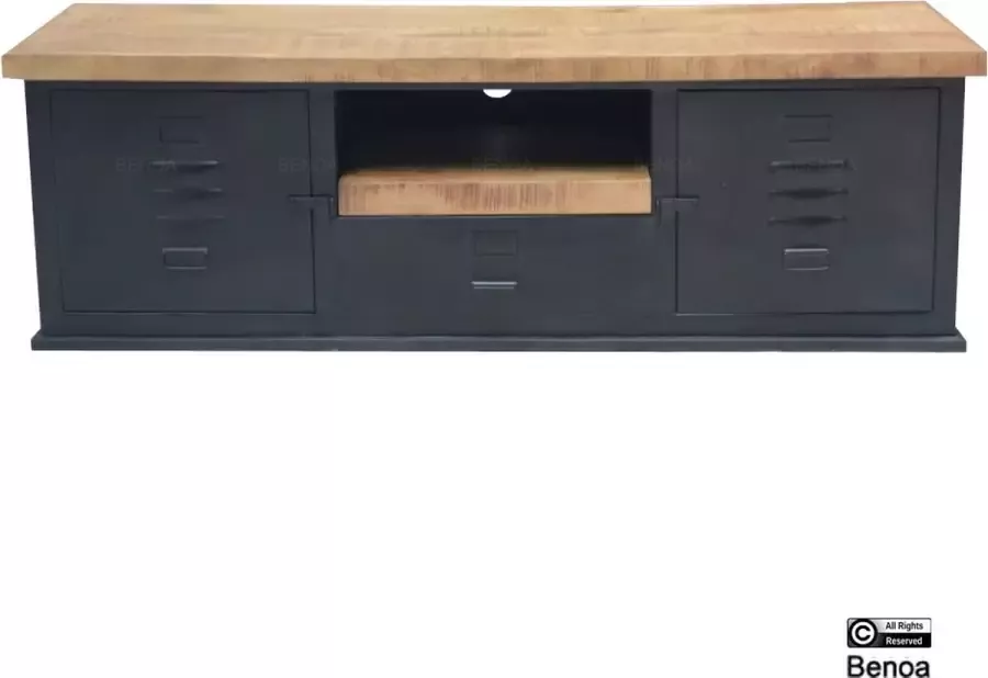 Benoa Tv-meubel Lynn metaal en mangohout 150 cm Zwart
