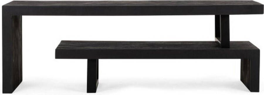 Benoa Uitschuifbaar TV-meubel Brandy mangohout 140-210 cm Zwart - Foto 2
