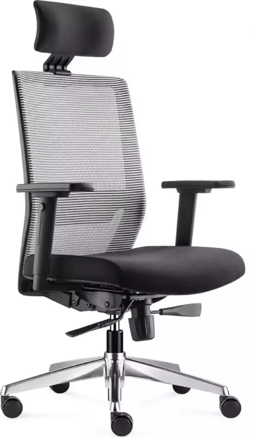 Bens 850H-Ergo-3 NIEUW Ergonomische Bureaustoel met alle instel opties Incl. hoofdsteun Gepolijst aluminium voetenkruis GREENGUARD GOLD Voldoet aan EN1335 & ARBO normen Groen - Foto 1