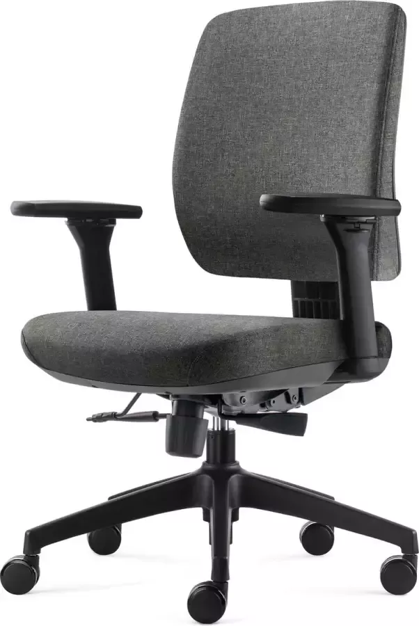 Bens 917-Ergo-4 Antraciet Luxe ergonomische bureaustoel Arbo Stoffen bekleding GREENGUARD GOLD Volledig instelbaar Voldoet aan EN 1335 & ARBO normen