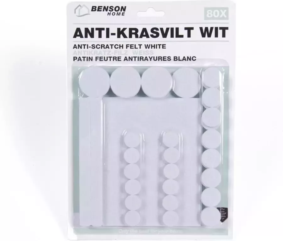 Benson Anti-Krasvilt- Antikras Anti Kras Vilt Stoel Beschermers Wit 80 Delig