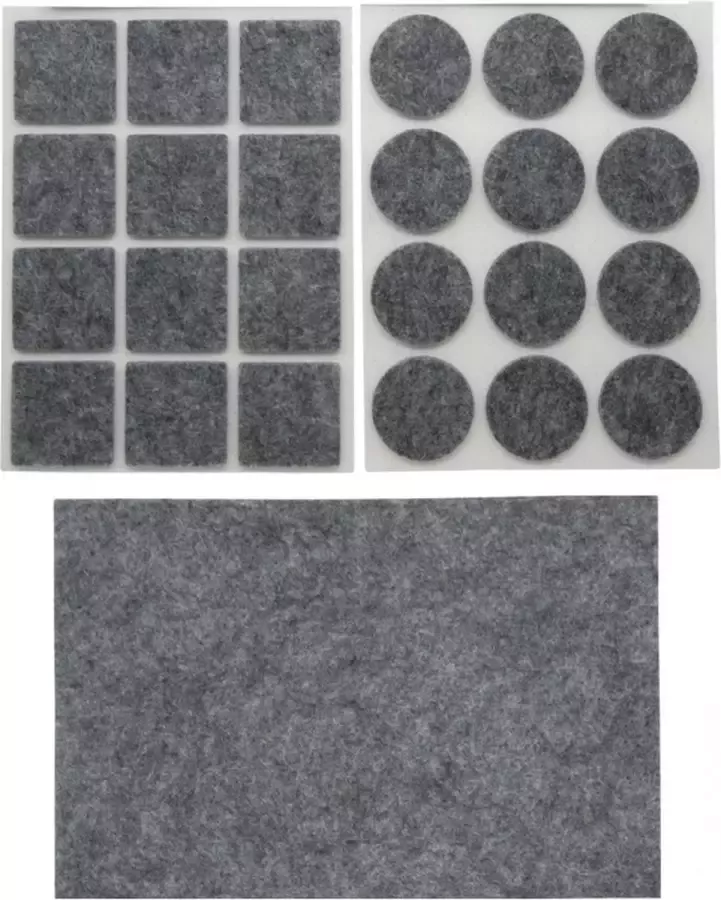 Benson antikras rubber meubelvilt 25x stuks grijs 3 formaten Meubelviltjes