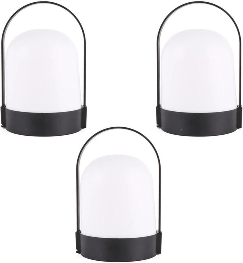 Benson led lamp 3x draagbaar wit kunststof 13 x 22 cm warm licht tuinlamp