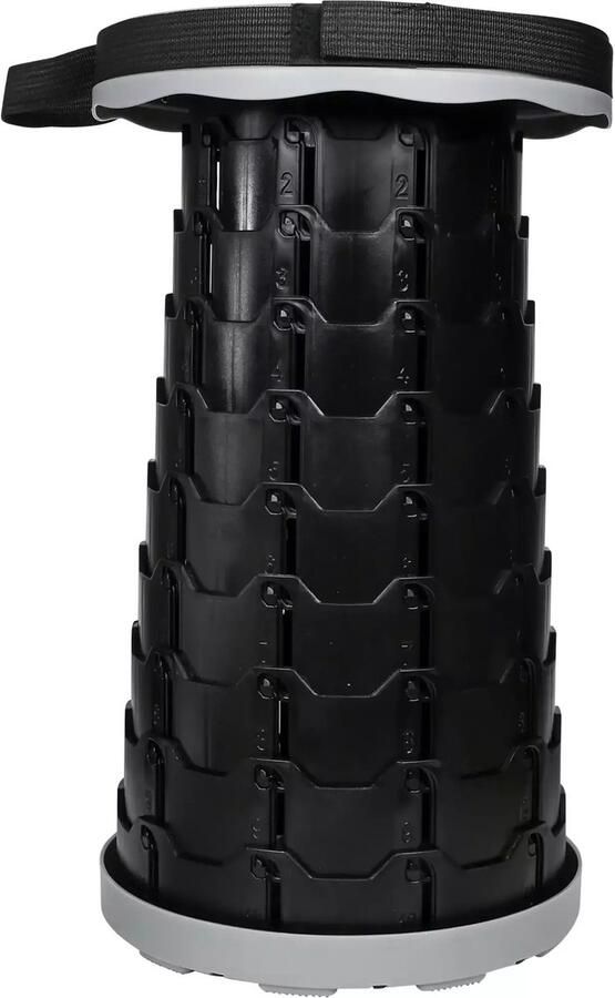 Benson Opvouwbare draagbare kruk ABS grijs 6-46 cm veelzijdig gebruik binnen en buiten