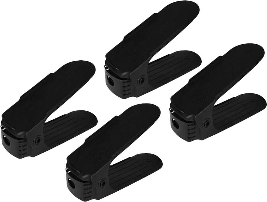 Benson Schoenenopbergers 4x zwart kunststof 4 paar ruimtebesparend schoenenrek