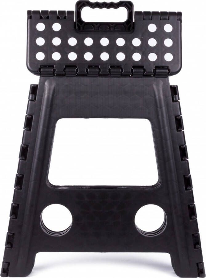 Benson Vouwkrukje Opvouwbaar Vouwkrukje Draagkracht tot 120 kg Opvouwbaar Krukje Geschikt voor Huis Garage en Tuin Zwart I Wit