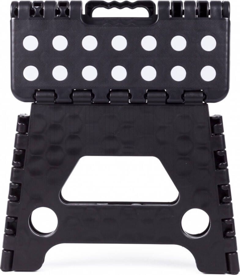 Benson Vouwkrukje Opvouwbaar Vouwkrukje Draagkracht tot 80 kg Krukje Geschikt voor Huis Garage en Tuin Zwart I Wit