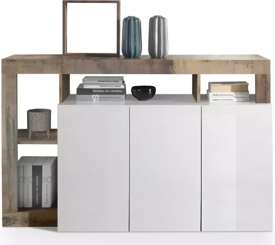 Benvenuto Design Hamburg Dressoir 3 deurs Wit Eiken