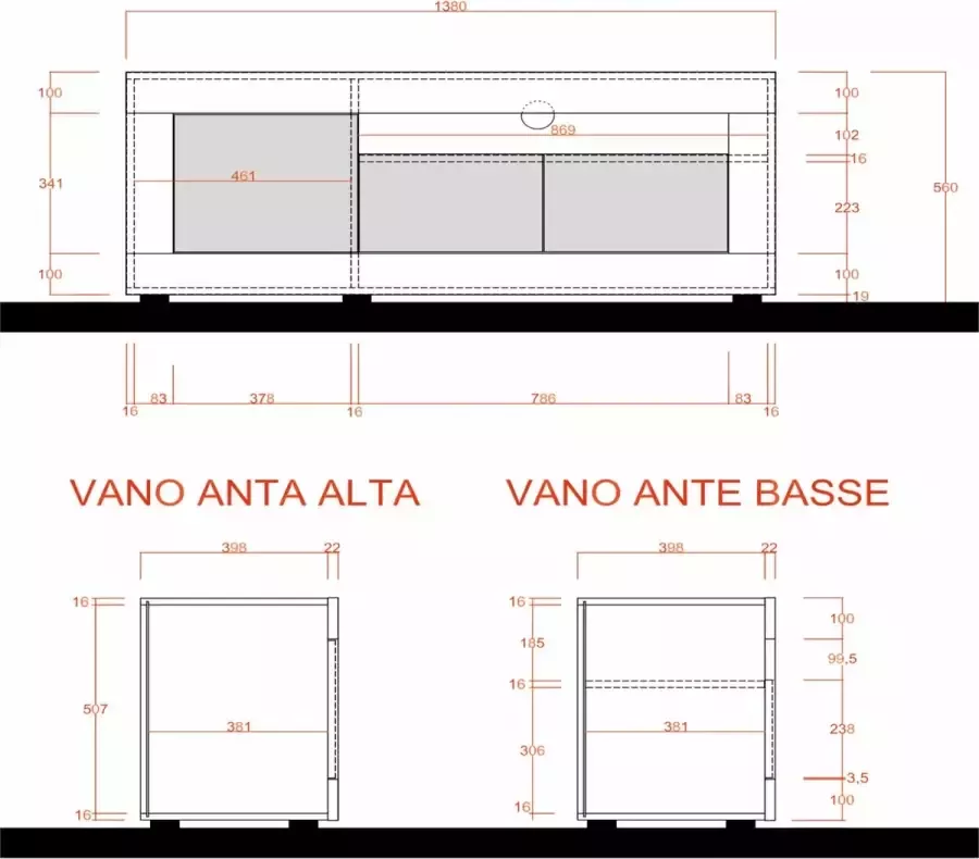 Benvenuto Design Urbino TV-meubel Oxid Beton - Foto 2