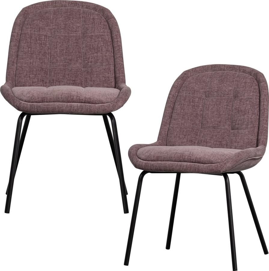 BePureHome Crate Eetkamerstoelen Fluweel Maeve Set van 2