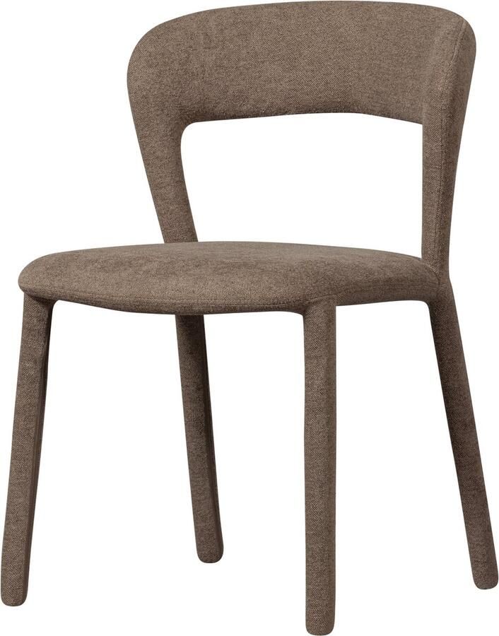 BePureHome Noble Eetkamerstoel Bekleed Van Top Tot Teen Quick Geweven Stof Taupe Bruin 76x51x56 cm - Foto 10