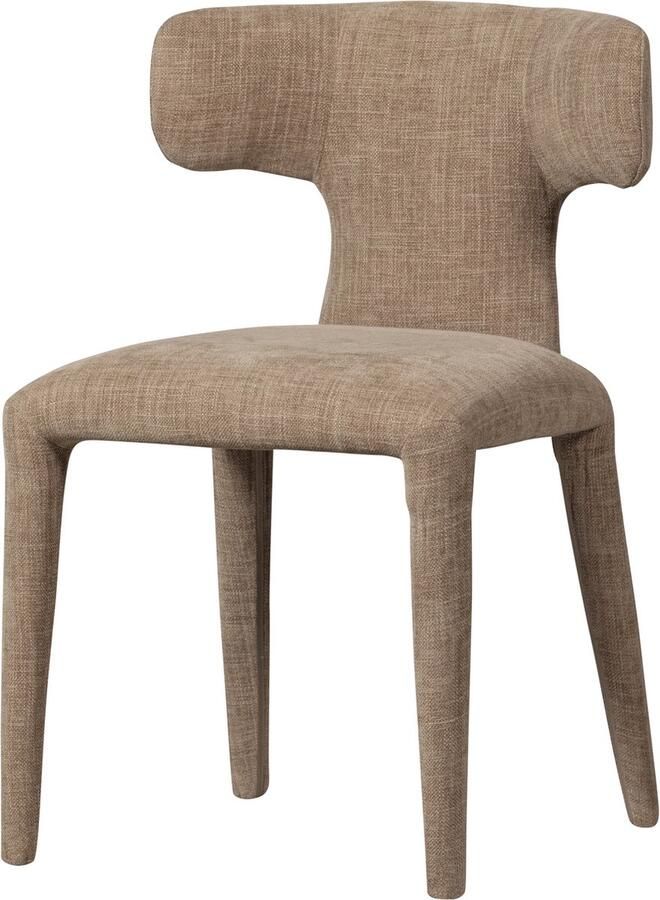 WOOOD BePureHome Permit Eetkamerstoel Bekleed Van Top Tot Teen Tintle geweven Stof Zand Beige 78x52x53 cm - Foto 10