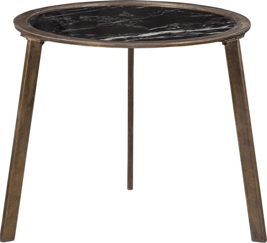 BePureHome Bijzettafel Lax Metaal Glas Zwart 45x58x58