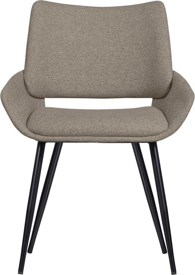 BePureHome Parade Eetkamerstoel Kuipvormige Zitting Melange Stof Zand Beige 83x58x55 cm - Foto 2