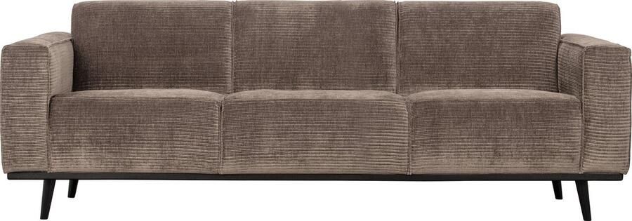 BePureHome WOOOD Statement 3-Zits Bank Ribstof Taupe 77x230x93