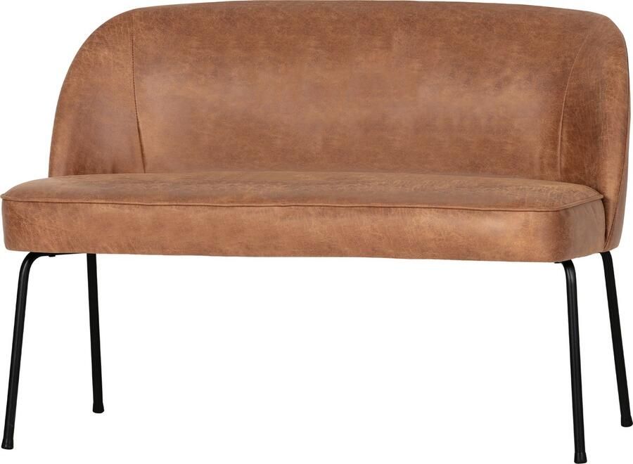 BePureHome WOOOD Vogue Eetbank Leer Cognac 83x120x59