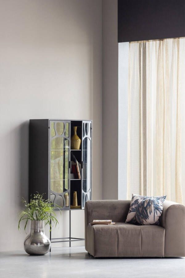 BePureHome Gracious Vitrinekast Metaal Zwart 181x81x41 - Foto 2