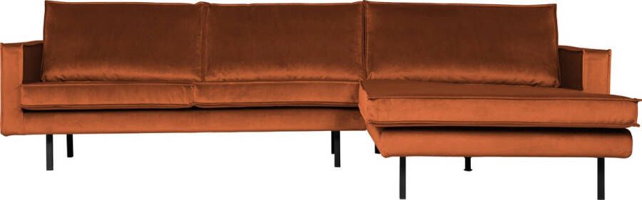 BePureHome Rodeo Chaise Longue Rechts Velvet Roest 85x300x86