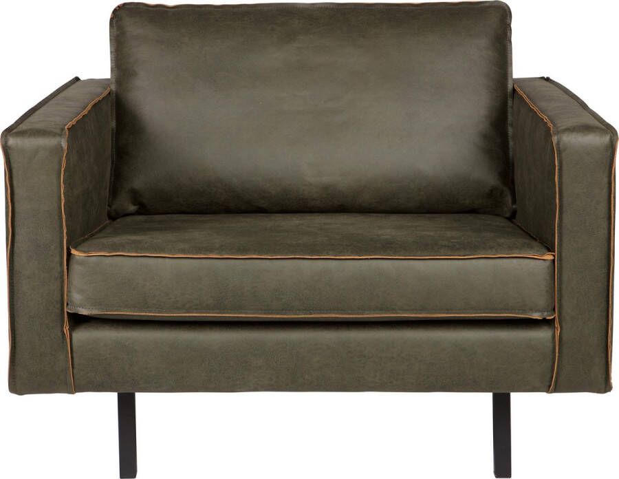 BePureHome Rodeo Fauteuil Recycle Leer Army 85x105x86