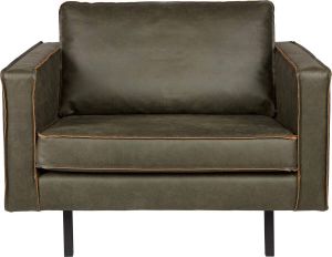 BePureHome Rodeo Fauteuil Recycle Leer Army 85x105x86