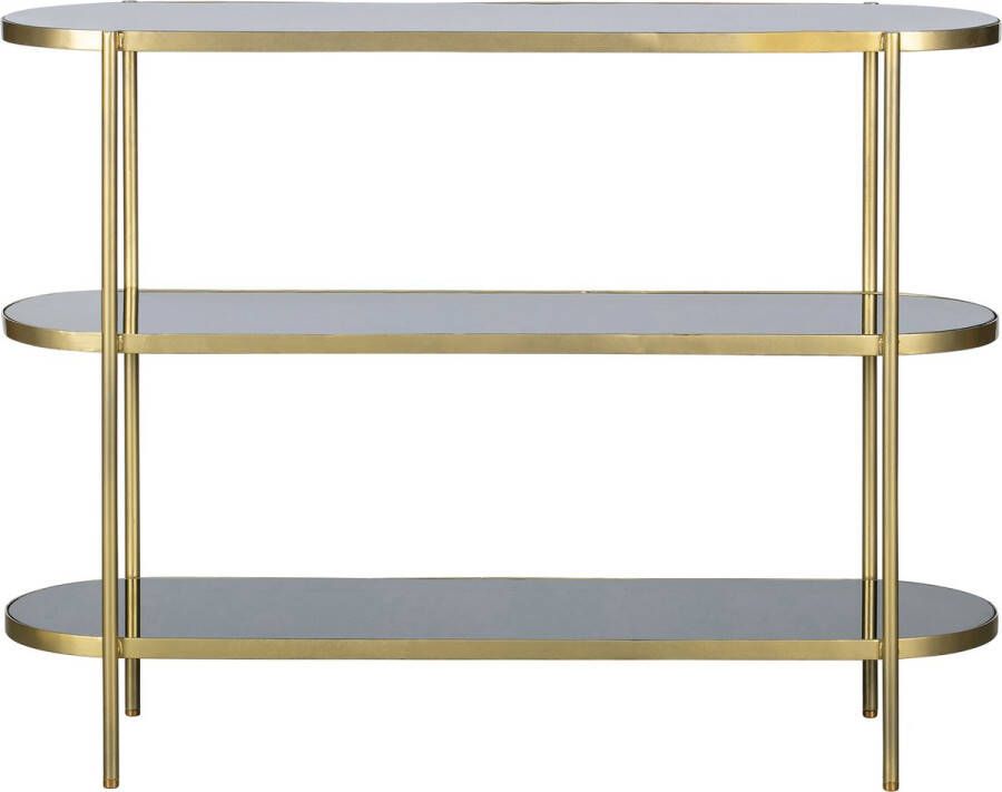 BePureHome Smokey Sidetable Metaal Glas Antique Brass 120x38x90