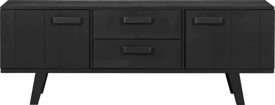 BePureHome Watch Tv Meubel Grenen Bezaagd Mat Zwart 55x150x44 - Foto 2
