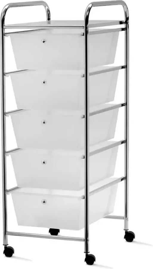 Berilo Badkamertrolley 32 X 37 X 86 Cm Staal Transparant