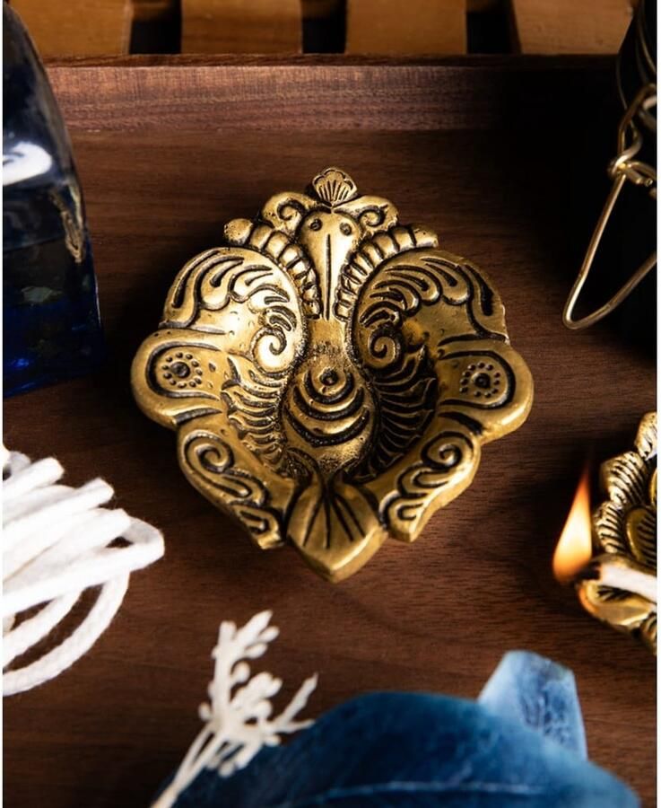 BERK Ghee Lamp Ganesha Messing