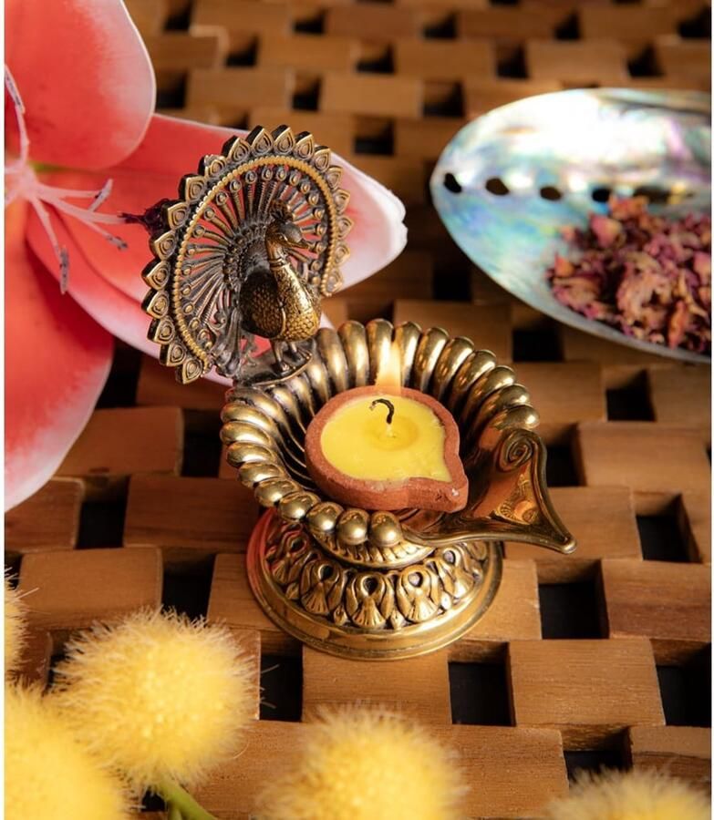 BERK Ghee lamp Pauw Messing