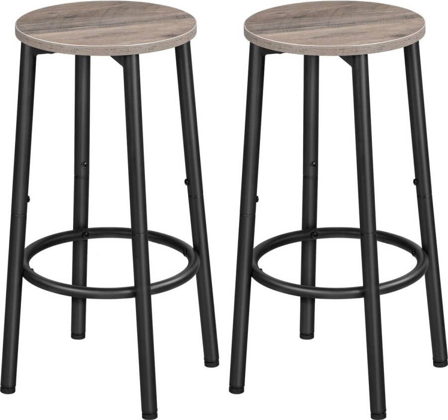 Berkatmarkt Barkruk Keuken Barkruk Met Voetensteun Industriële Barkruk Stevig Metalen Frame Voor Restaurant Keuken Bar Feestzaal Eenvoudige Montage Grijs En Zwart Ebg03By01