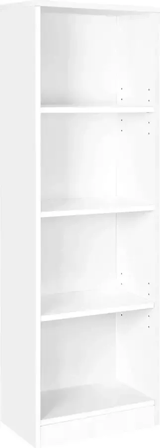 Berkatmarkt Boekenkast 4 etages opbergmeubels in hoogte verstelbare legplanken voor woonkamer slaapkamer kantoor 40 x 24 x 121 5 cm wit