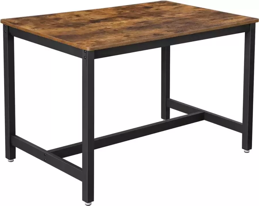 Berkatmarkt eettafel voor 4 personen keukentafel eettafel 120 x 75 x 75 cm salontafel woonkamer eetkamer ijzeren frame eenvoudige constructie industrieel ontwerp vintage donkerbruin KDT75X