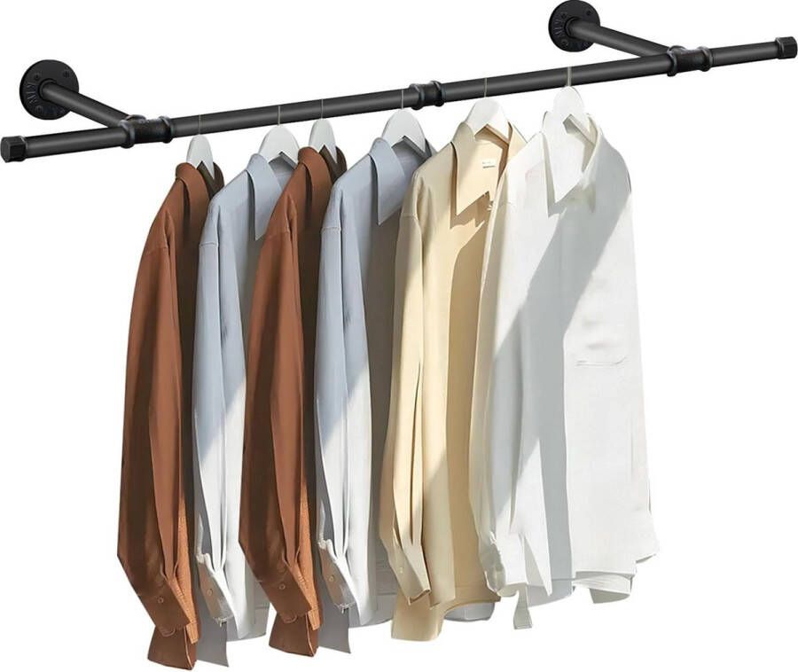 Berkatmarkt Kledingstang Voor Wandmontage Afneembare Kledingstandaard In Industrieel Design 112 Cm Buiskledingrek Wandhanger Voor Kledingopslag Voor Woonkamer Slaapkamer 1 Stuks