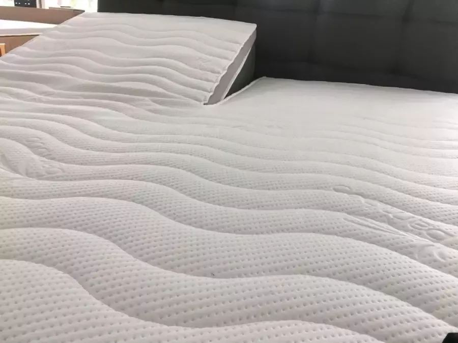 Berkbedding SPLIT Topmatras- Topper Deluxe NASA TRAAGSCHUIM MEMORY VISCO FOAM 3D Ventilatie band 190x220x8 cm
