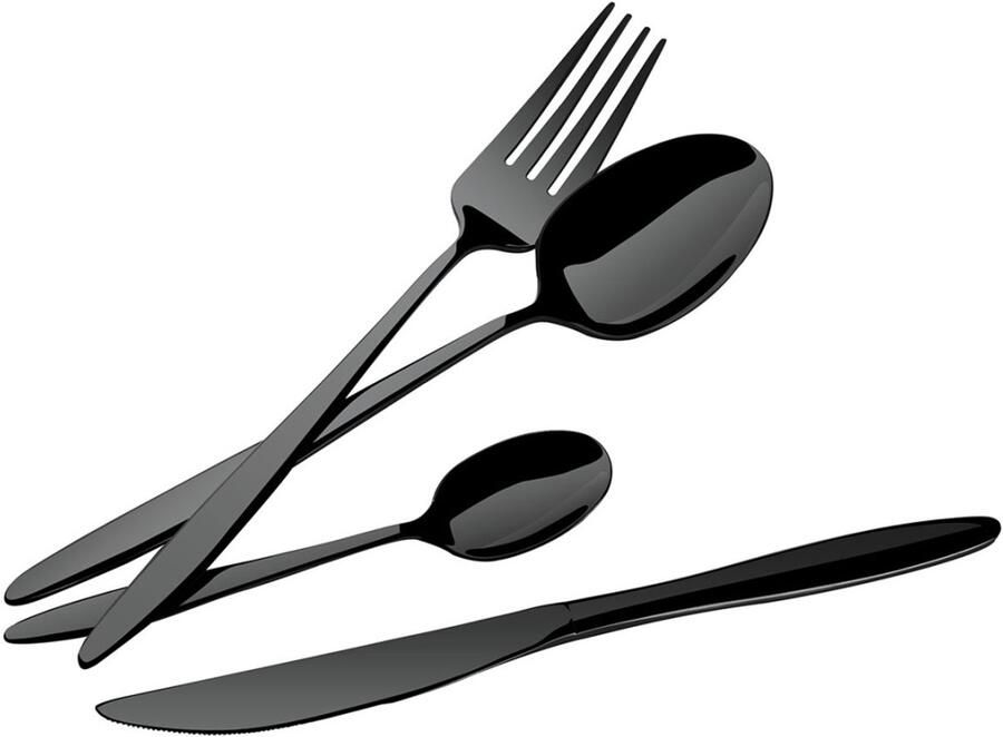 Berlinger Haus BESTEK 24-DELIG BH-3063 GLANZEND ZWART