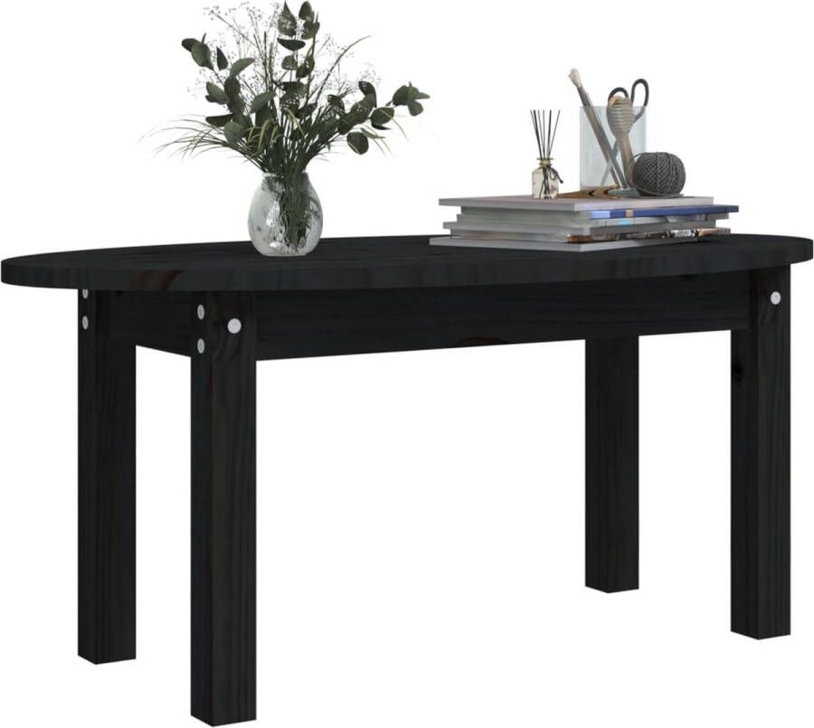 Beroli Salontafel 80x40x35 cm Massief Grenenhout Zwart Stijlvolle Houten Salontafel - Foto 2