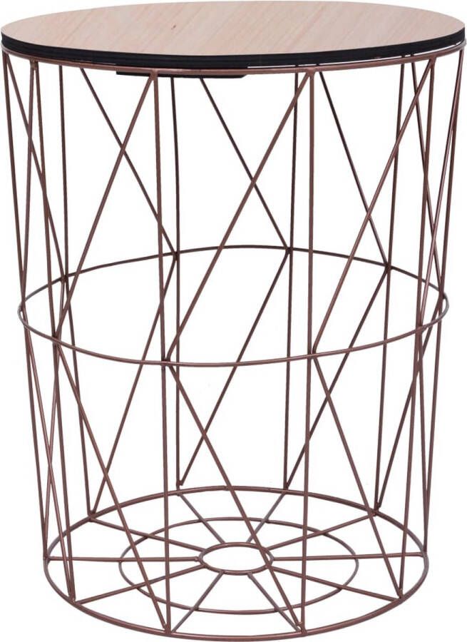 Beroli Salontafel Diameter 47 cm Koperkleurig Stijlvolle en Functionele Tafel voor Je Woonkamer