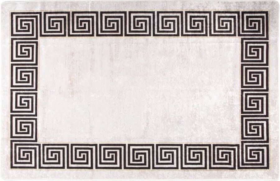 Beroli Wasbaar Vloerkleed Luxe Stijlvol Patroon Met anti-slip onderkant 160x230 cm Lichtbeige Beige Modern Stijlvol en Praktisch Kleed voor Je Interieur