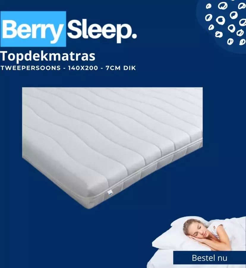 Berry Sleep Hotel Deluxe Topper 140x200 Topdekmatras Koudschuim Tencel 7cm dik - Foto 2