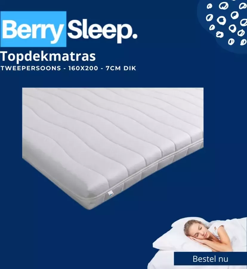 Berry-Sleep Hotel Deluxe Topper 160x200 Topdekmatras Koudschuim Tencel 7 cm dik - Foto 3
