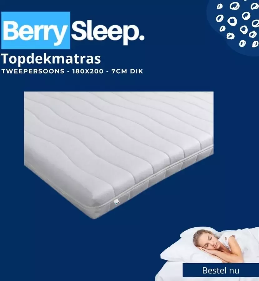Berry Sleep Hotel Deluxe Topper 180x200 Topdekmatras Koudschuim Tencel 7cm dik - Foto 2