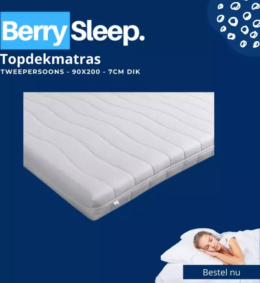 Berry Sleep Hotel Deluxe Topper 90x200 Topdekmatras Koudschuim Tencel 7cm dik - Foto 2