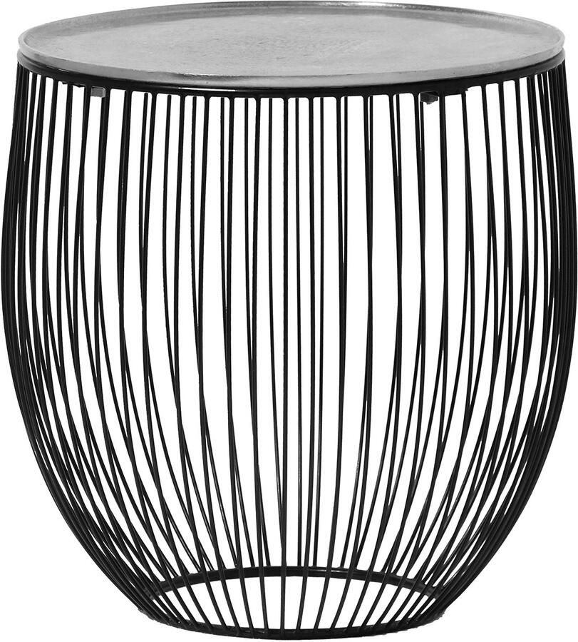 TRIO Bijzettafel Rana Rond 42cm Zwart Zilver Metaal