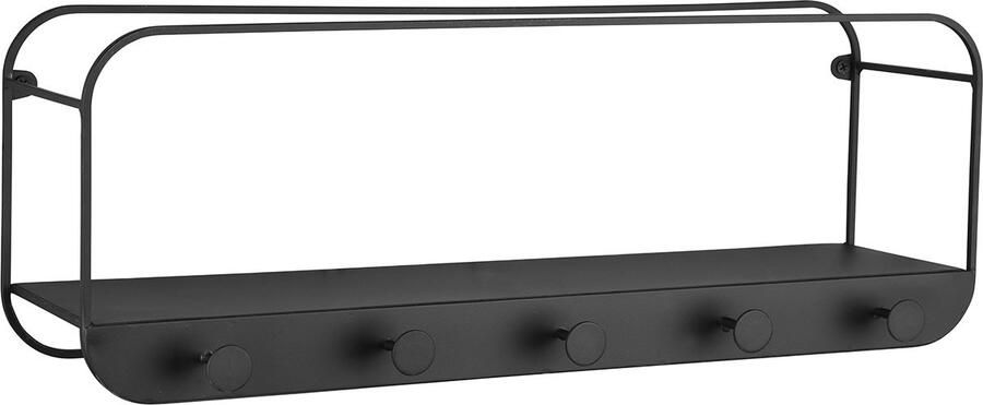 Qualu Wandplank Wandrek Torna Yoelle Inclusief Hanger Zwart Metaal