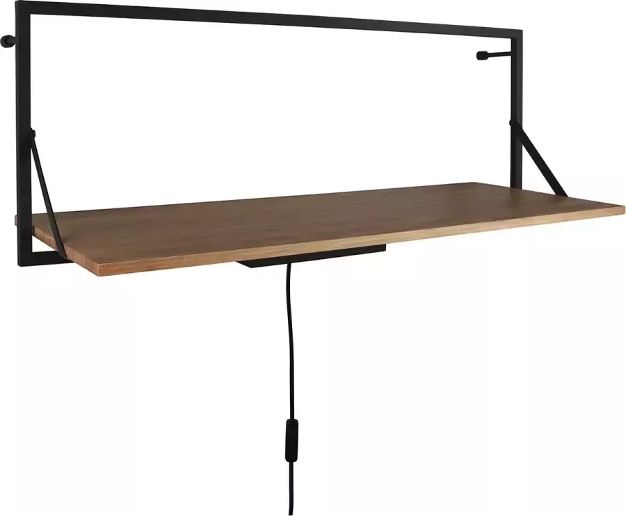 BES LED Wandrek Trion Lino Rek met LED Verlichting 10W Warm Wit 3000K Zwart